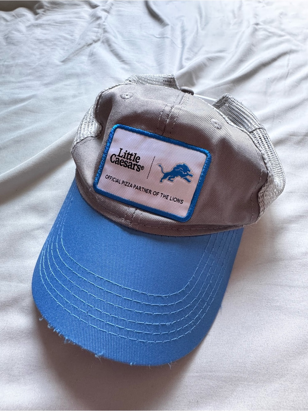 **RARE** Detroit Lions x Little Caesars Pizza Snapback Dad Hat • Blue/Gray